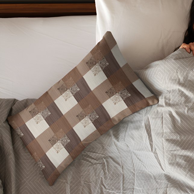 Travesseiro Impressão de bloco castanho (Criador carregado)