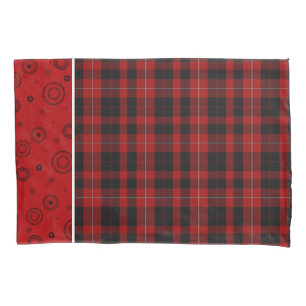 Travesseiro na moda Vermelho e Xadrez Preta do Tar