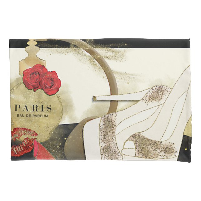 Travesseiro Paris Parfum Perfume Rosas Saltos & Lá (Frente)
