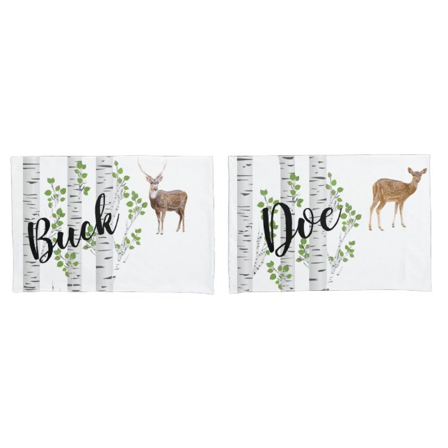 Travesseiro Personalizado Capas Deer Doe Buck Wood (Frente - conjunto)