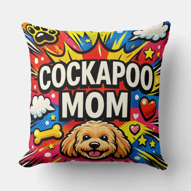 Travesseiro Presente Cachorro Fofo Almofada Mãe de (Frente)