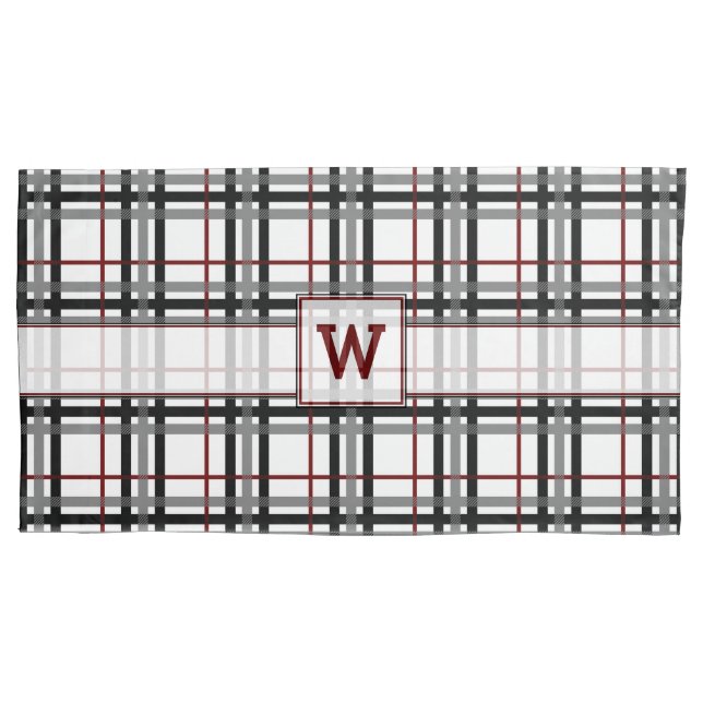 Travesseiro preto branco e vermelho (Frente)