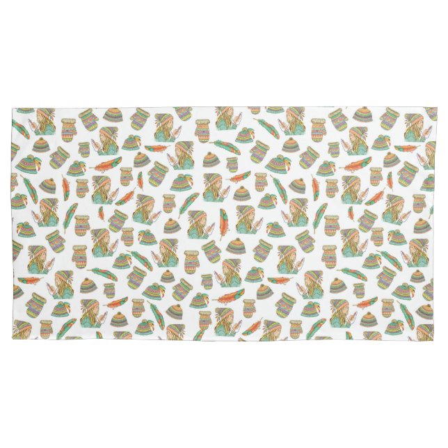 Travesseiro Sham Boho Hat Girl (Frente)