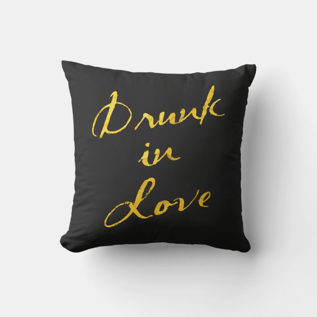 Travesso de Amor Almofada Exterior Dourado e Preto (Frente)