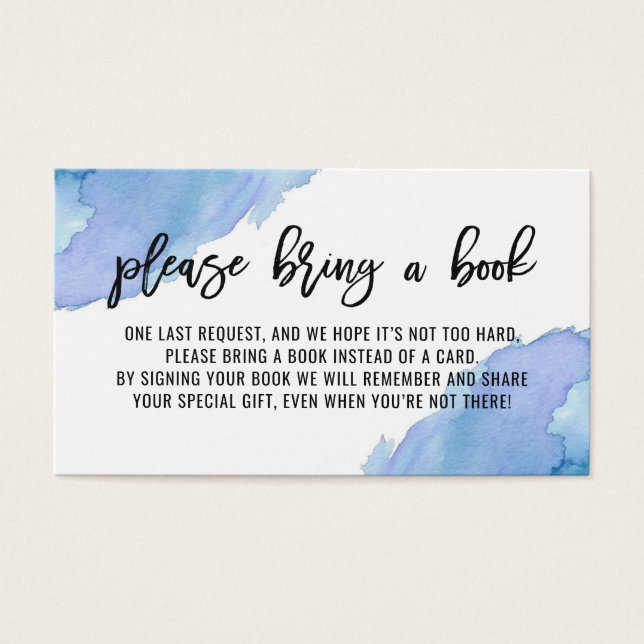 TRAZER UM Chá de fraldas Azul Aquarela DE LIVRO (Frente)