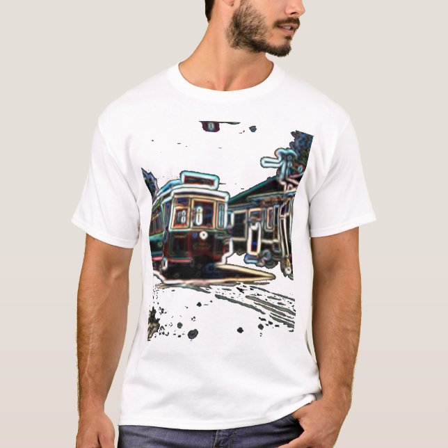 TRC Neon Streetcar no camiseta Básico Masculino (Frente)