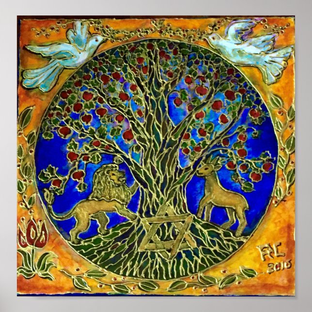 Tree of Life Judaica Poster (Frente)