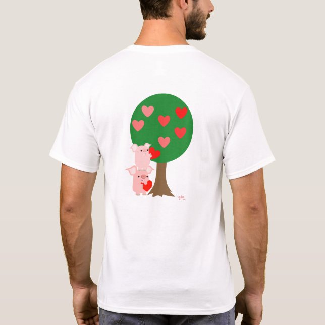Tree of Love T-shirt simples (design no verso) (Verso)