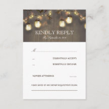 Tree String Lights Mason Jars Rustic Weding RSVP