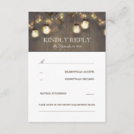 Tree String Lights Mason Jars Rustic Weding RSVP