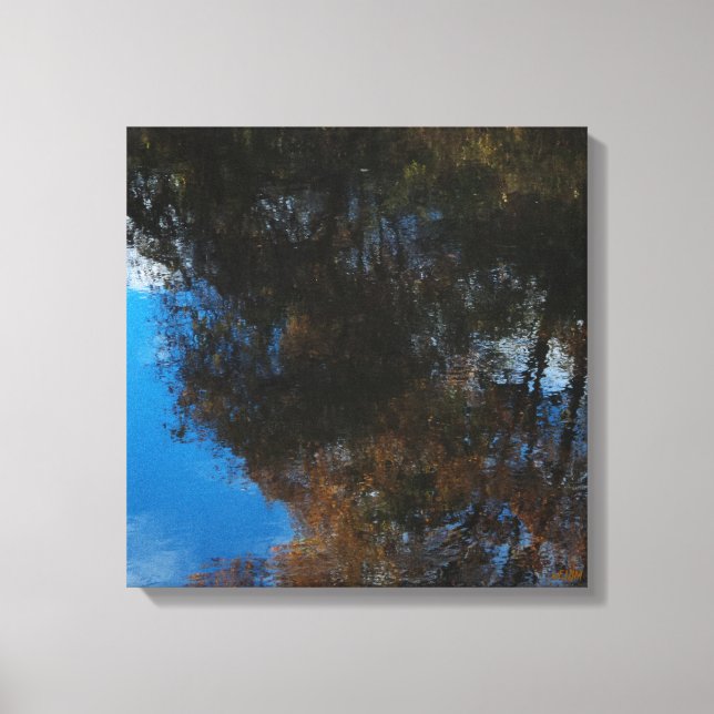 Trees Water Reflection II Stretched Canvas Print (Frente)