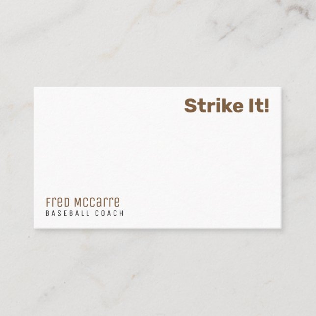 Treinador Baseball | Cartão de visita de campo de  (Frente)