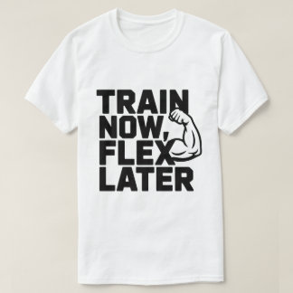 Treine agora flexione depois camiseta de fitness