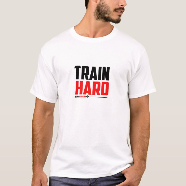 Treine Duro. Fique com Fome. - Camiseta de Academi (Frente)