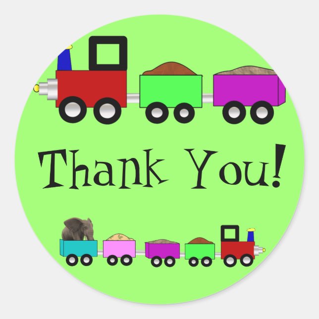 Treinem adesivos temáticos Obrigado! (Frente)