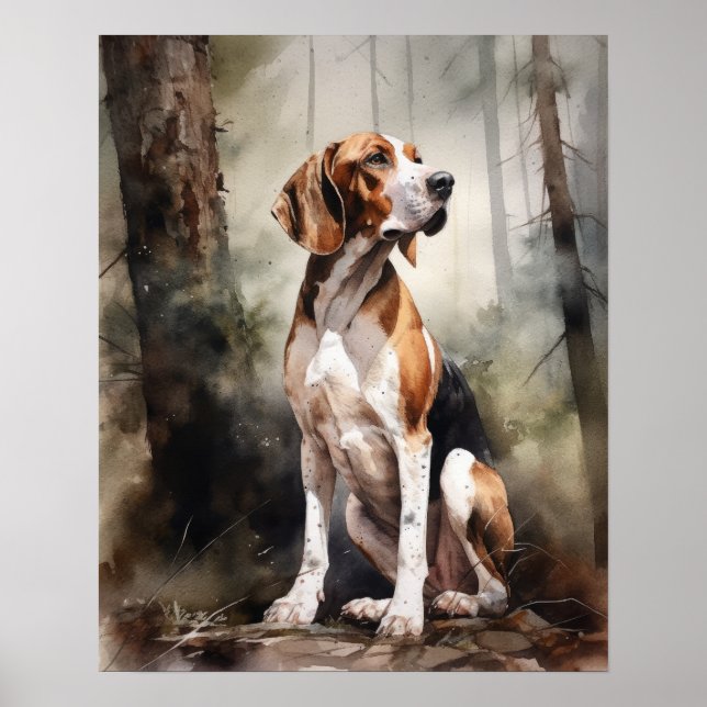 Treing Walker Coonhound Dog Art Impressão (Frente)