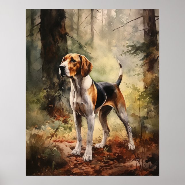Treing Walker Coonhound Dog Art Impressão (Frente)