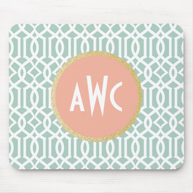 Treliça Mousepad do pêssego & da hortelã (Frente)