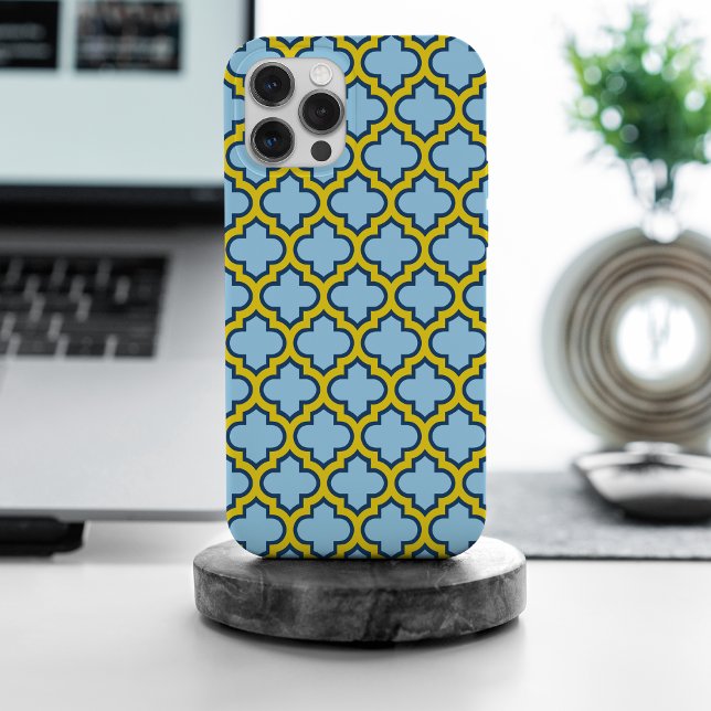 Trellis azul e amarela, lete, quatrefoil (Criador carregado)