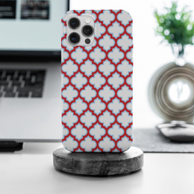 Trellis Branco e Vermelho, Treliça, Quatrefoil (Criador carregado)