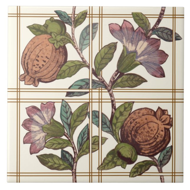 Trellis com Fruta e flores Repro Azulejo Vitoriano (Frente)