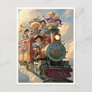 Trem de Brinquedo Mágico. Cartão Postal