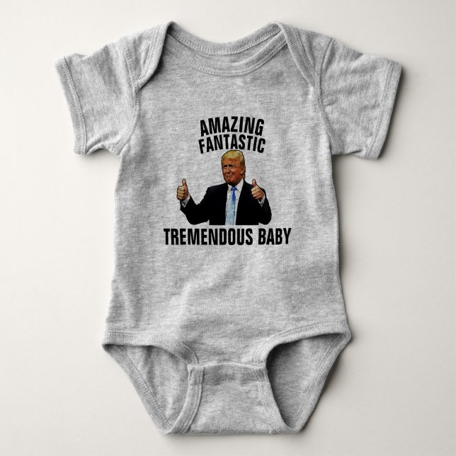 TREMENDO BEBÊ TRUMP T-SHIRTS JERSEY BODYSUIT (Frente)