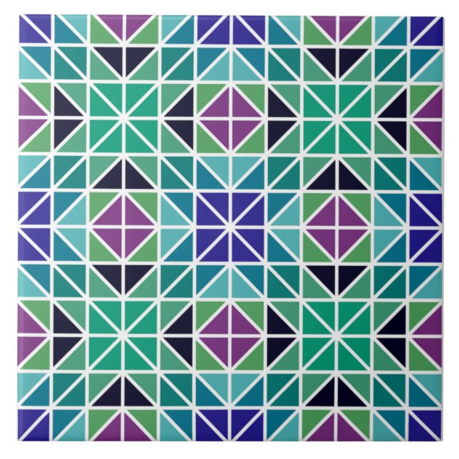 Trendage Vintage Triangle Mosaic Azulejo (Frente)