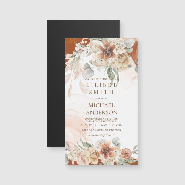 Trending Terracotta Pampas Grass Weding (Frente/Verso)