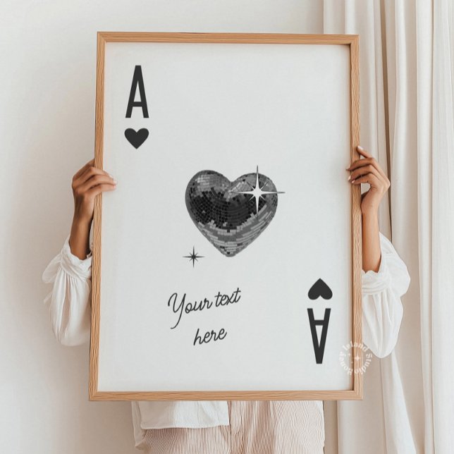 Trendy Ace of Hearts Custom Impressão Poker Card (Trendy Ace of Hearts Custom Print Poker Card)