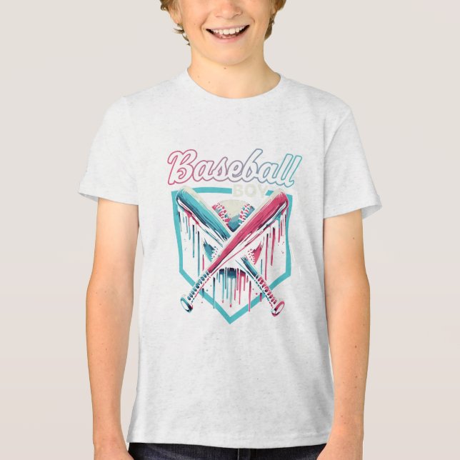 Trendy Baseball Boy Drip Shield T-Shirt (Frente)