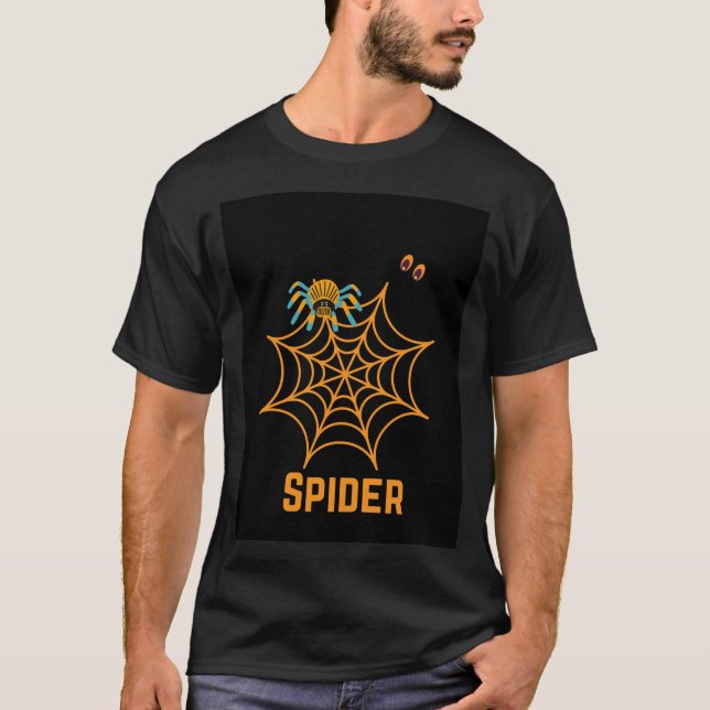 Trendy Black Aranha Linda T-shirt (Frente)