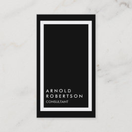 Trendy Black White Border Modern Cartão de visita