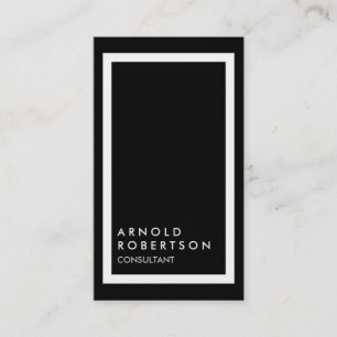 Trendy Black White Border Modern Cartão de visita