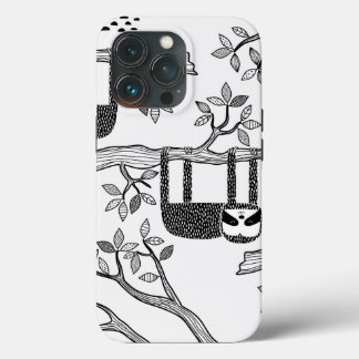 Trendy BLack White Modern Sloth Forte Case