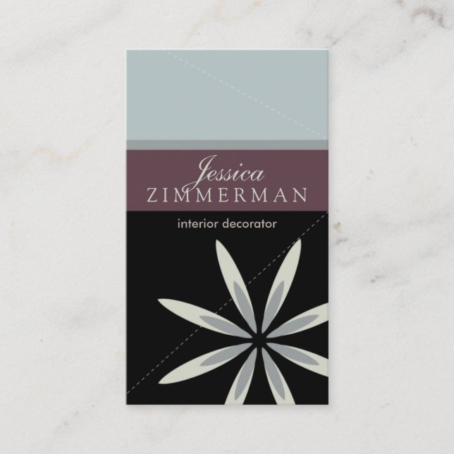 Trendy Bliss Lavanda Azul Cartão de visita (Frente)