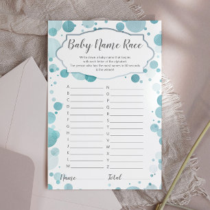 Trendy Blue Boy Jogo do Chá "Baby Name Race"