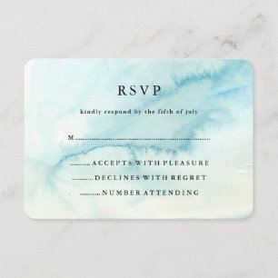 Trendy Blue Watercolor Olha o Bat Mitzvah RSVP