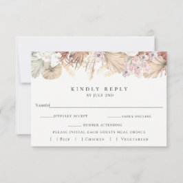 Trendy Bohemian Wedding RSVP com Cartão de Escolha