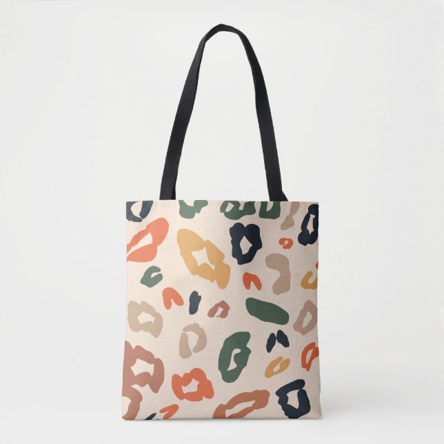 Trendy Boho Leopard Imprima Tote Bag - Tons Terren (Frente)