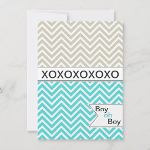 Trendy Chevron XOXO Chá de fraldas Convite ~ Boys