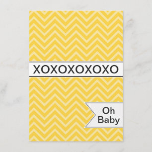 Trendy Chevron XOXO Chá de fraldas Convite Neutro