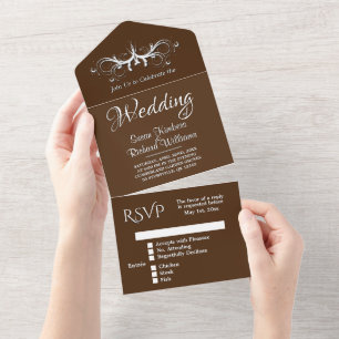 Trendy Chocolate e Trifold Branco w Rsvp
