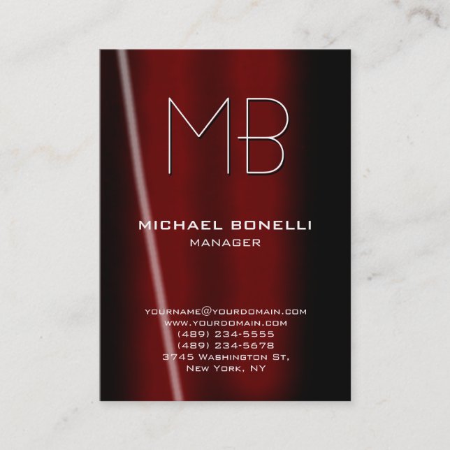 Trendy chubby Black Red Chic Single cartão de visi (Frente)