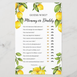 Trendy Citrus Lemon Mamãe ou Jogo de Pai