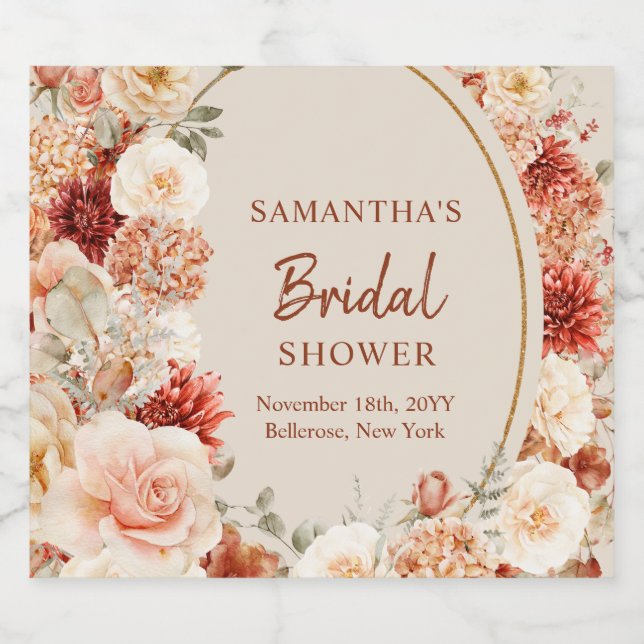 Trendy cobre hydrangea e rosa outono (Rótulo Único)