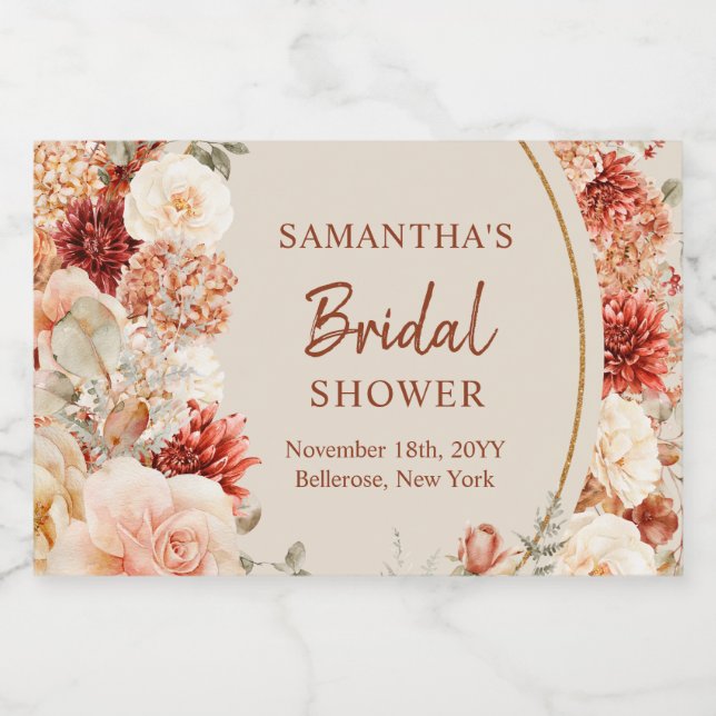 Trendy cobre hydrangea e rosa outono (Rótulo Único)