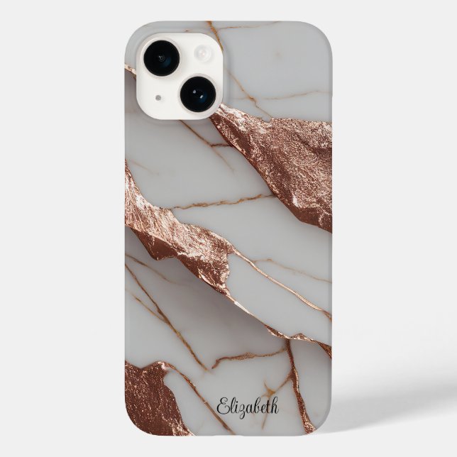 Trendy Copper Glitter Marble (Verso)