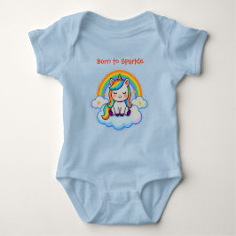Trendy Cotton Blue Unicorn Baby T-Shirt
