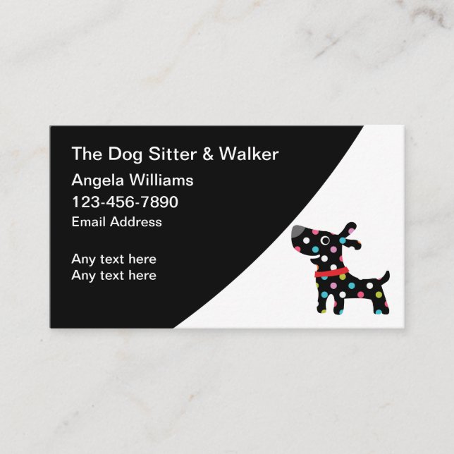 Trendy Cute Dog Sitter Modern Cartões de visitas (Frente)